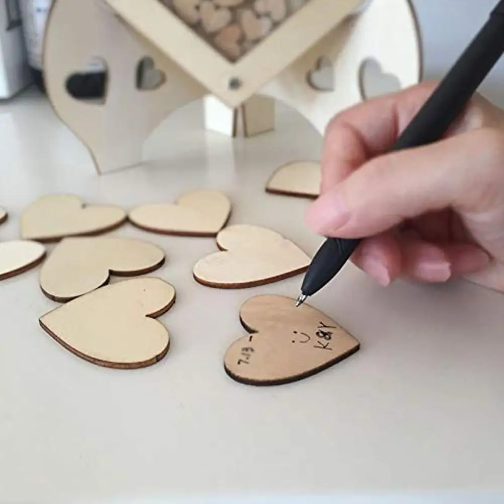 Настольная деревянная книга с сердечком доска для записей гостей вечерние