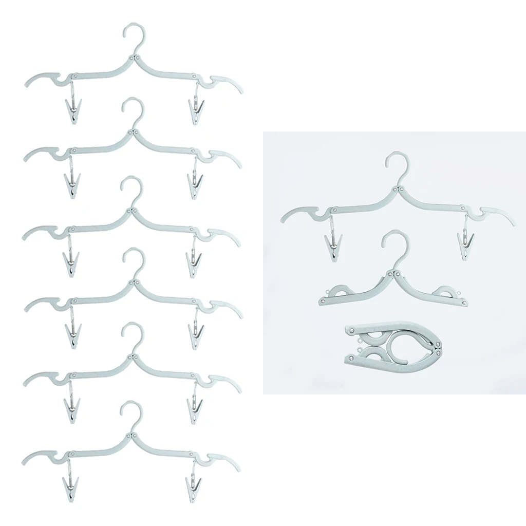6Pcs Outdoor Camping Folding Plastic Clothes Hook Travelling Hanger Racks | Спорт и развлечения