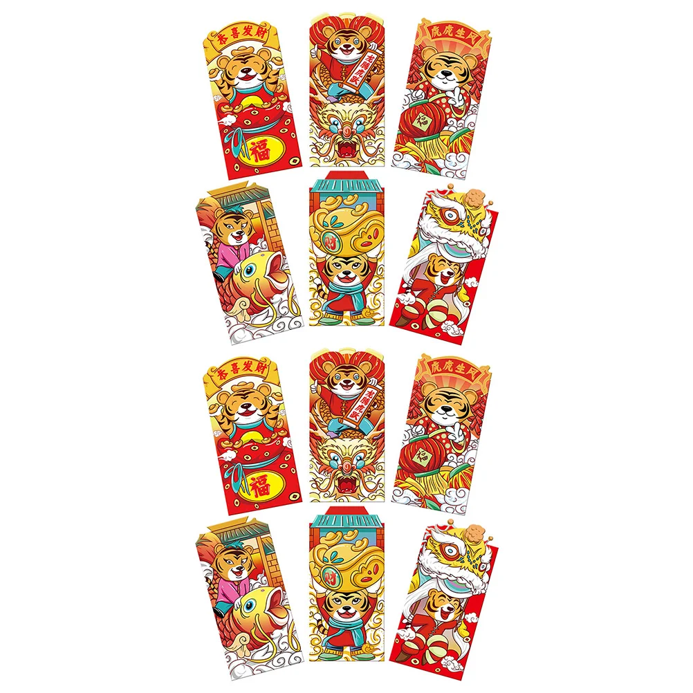 

12 шт., карманы для конвертов С Рисунком Тигра