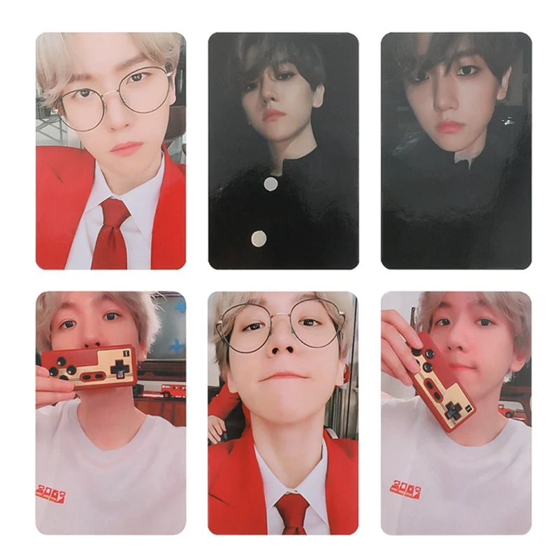 

6pcs/set Kpop Baekhyun Solo City Lights Album Lomo Cards K-pop New Fashion Self Made Paper Photo Card A