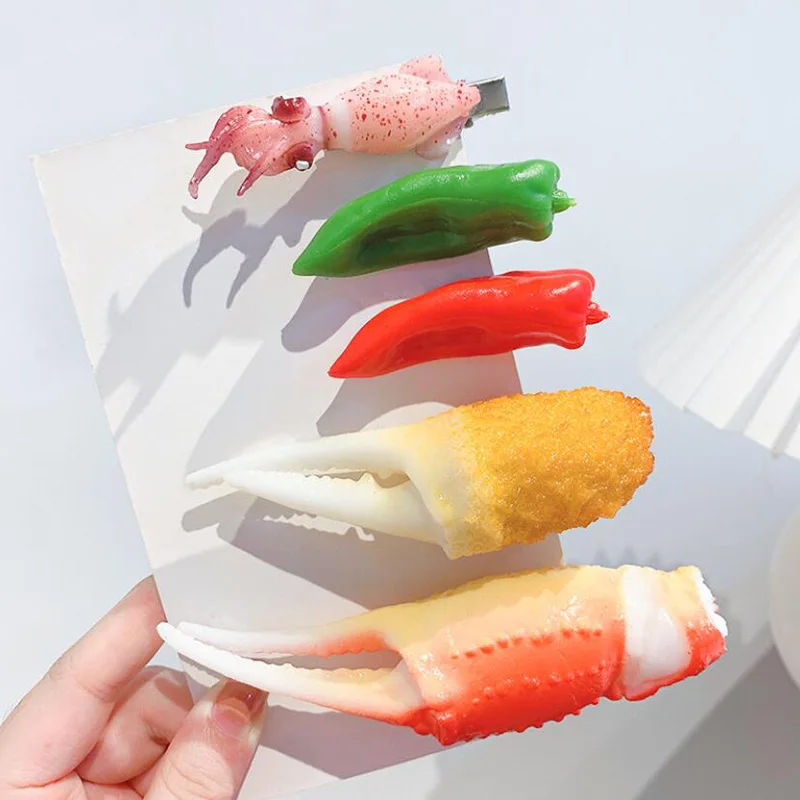 Креативная имитация креветки бекона колбаса 3D стерео Ins ветер боковой зажим еда