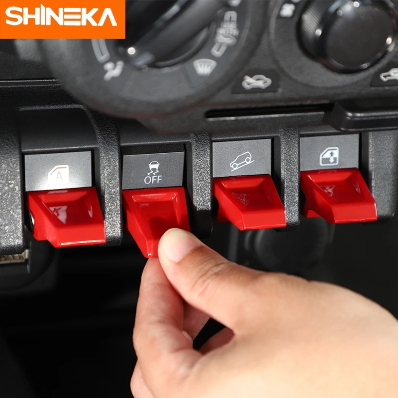 SHINEKA ABS Car Window Lift Switch Button Extended Decoration Cover Stickers For Suzuki Jimny 2019-2022 Interior Accessories | Автомобили