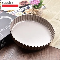 10 inch non stick metal tortilla pan removable bottom baking tin pie pans steel pizza pan tray muffin cake bakeware bread dishes