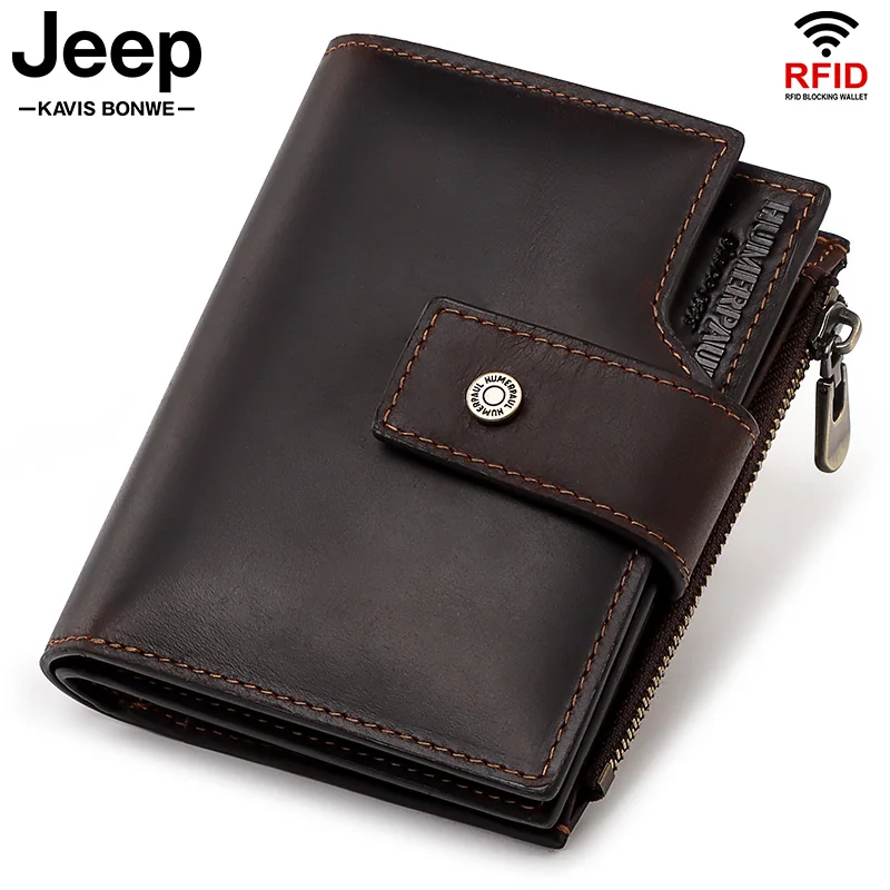 

Натуральная кожа Rfid качественный мужской кошелек Crazy Horse Короткие Кошельки Мини Портмоне модный кофейный мужской кошелек для денег Карманн...