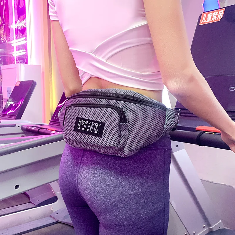 

New Fashion Fanny Pack Hollow Yoga Sports Bags Pockets Fitness Mesh Waist Bag Pouch Belt Hiking Pockets