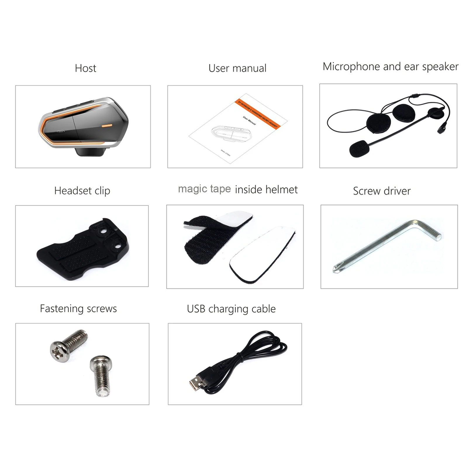 

Motorcycle BluetoothCSR 2.1+EDR Helmet Headset Interphone Headphone Stereo Music FM Radio Waterproof Motorcycle Earphone