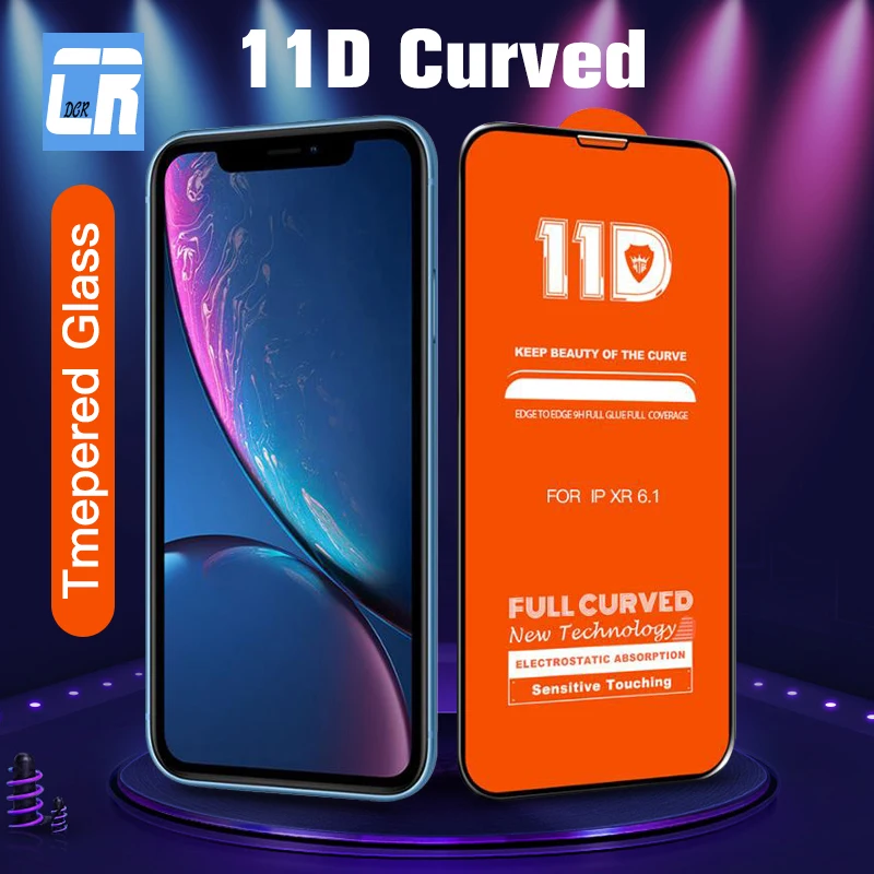 Изогнутое защитное стекло 11D с полным покрытием для iPhone 11 Pro X XR XS Max закаленное 7 8 6S