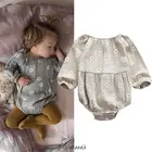 Комбинезон детский с цветочным принтом, хлопок, лен, весна-осень