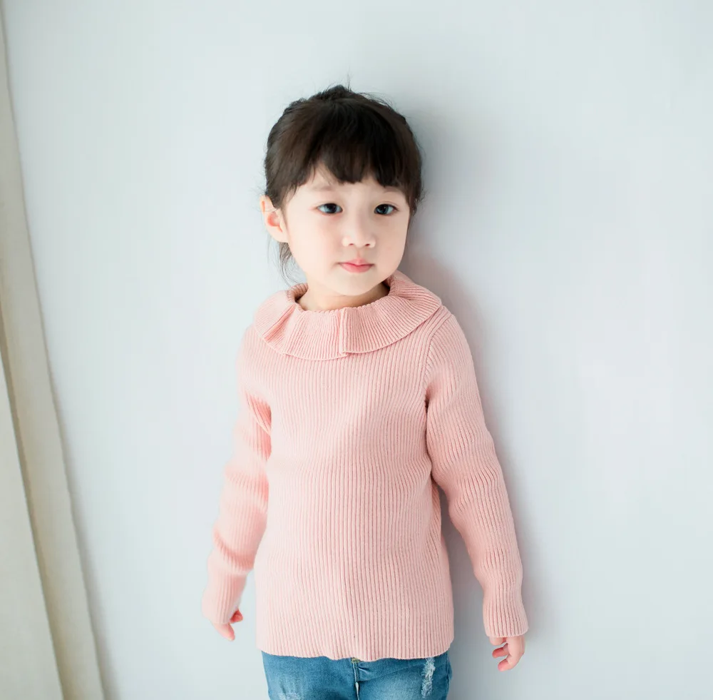 

Новинка 2019, свитер для маленьких девочек, модные однотонные свитера для маленьких принцесс для девочек, розовые, бежевые, серые свитера, вер...