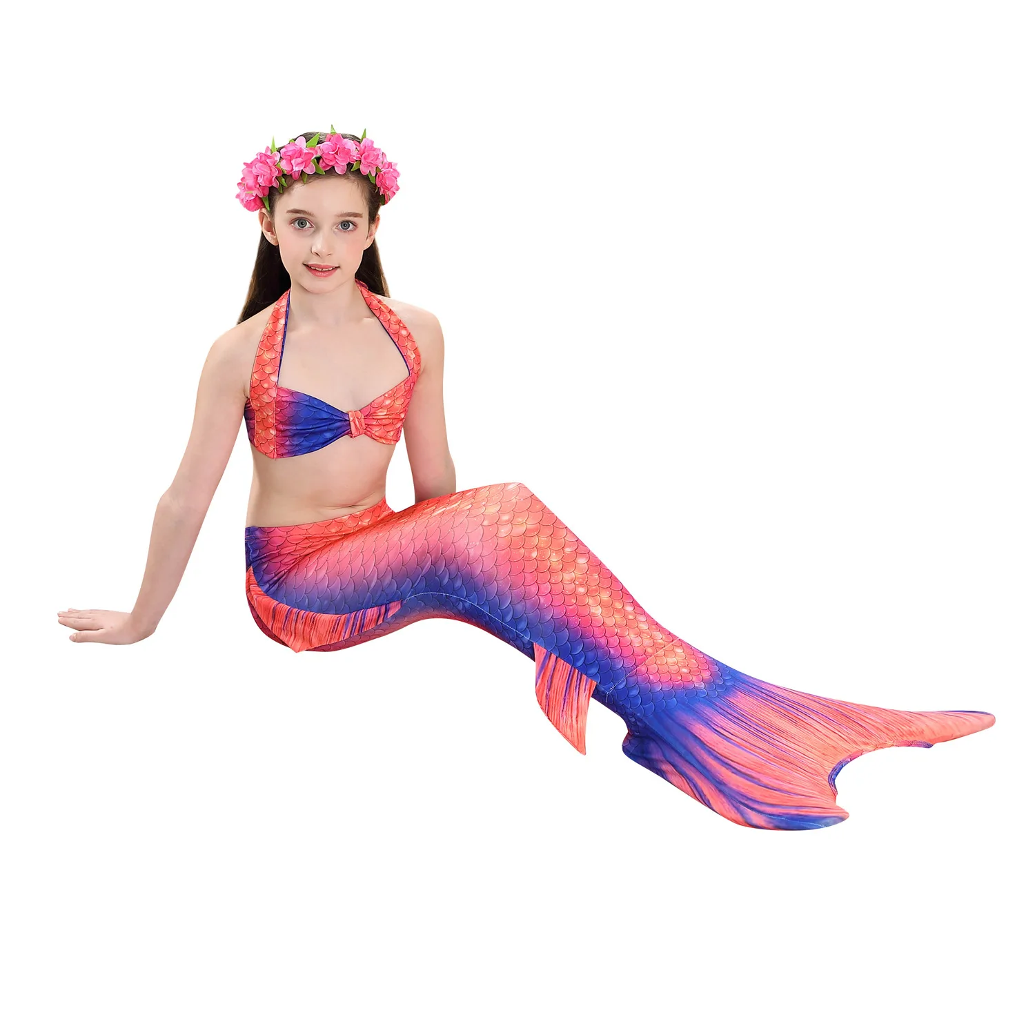

Girls Tail Mermaid Tails Kids Swimsuit With Monofins Bikini Swimming Little Mermaid tail for Children Swimwear Cosplay Costumes