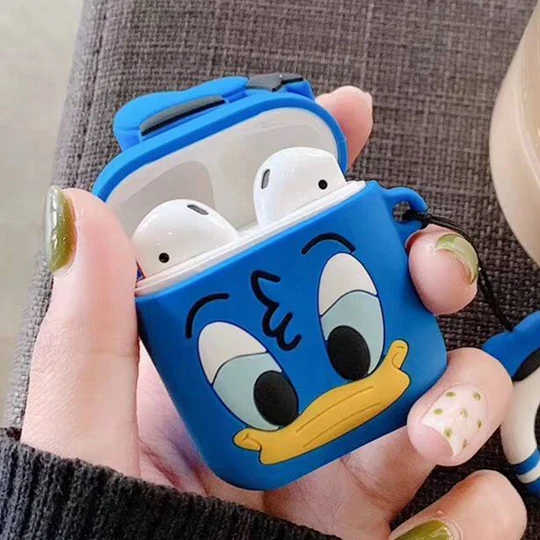Силиконовый чехол для airpods 2 Чехол милые с рисунком брелок аксессуары защитный чехол для MacBook air стручки 에어팟 케이스 милые наушники чехол - Цвет: C5