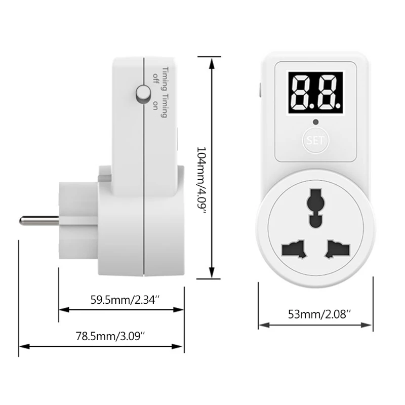 

Digital Light Timer Plug Energy Saving Timer Socket Plug-in Timer for Home Use K0AA