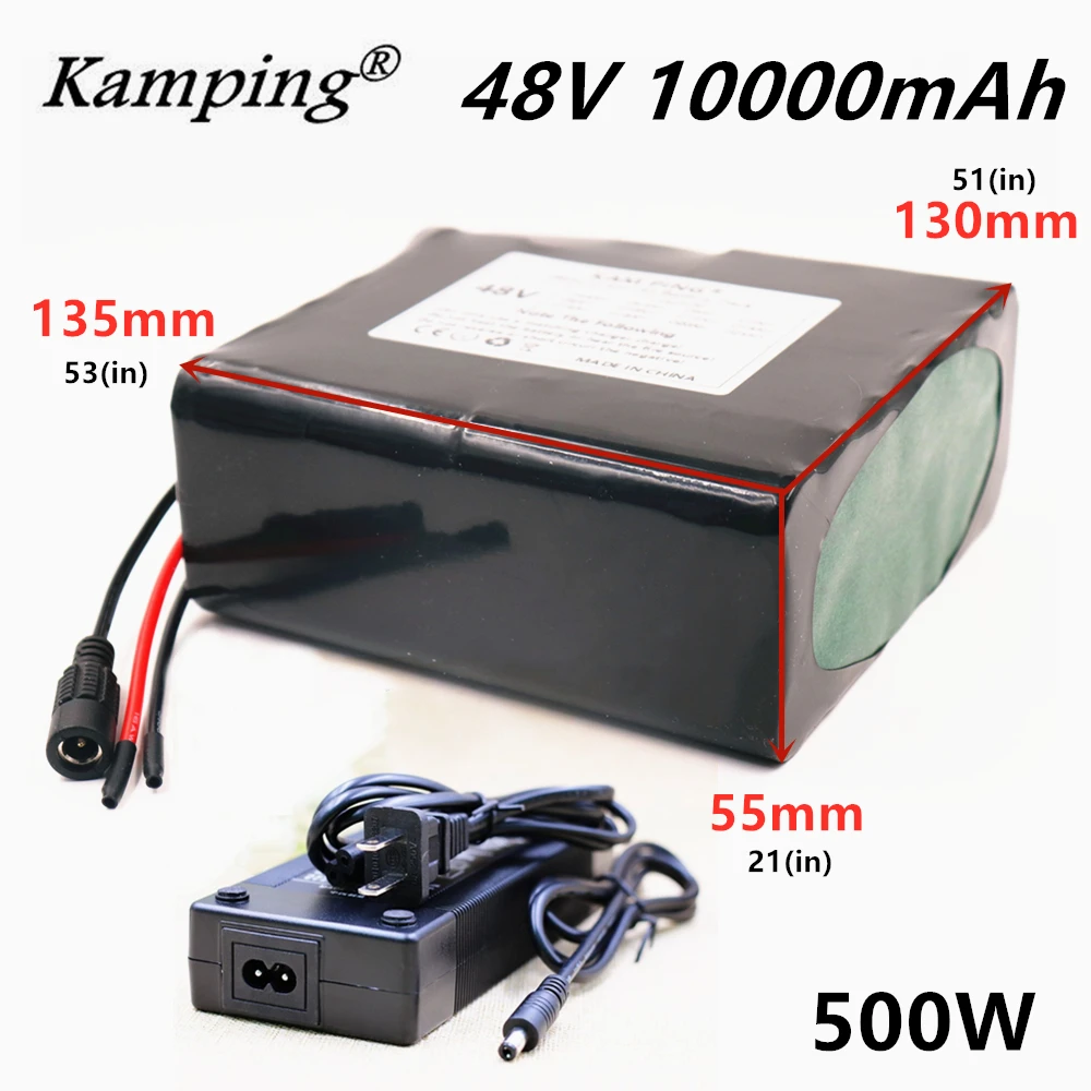 

48V 10Ah 13S3P Lithium li-ion Battery Pack 500W ebike Bicycle E-Bike Electric wheel chair electric Charger With bms
