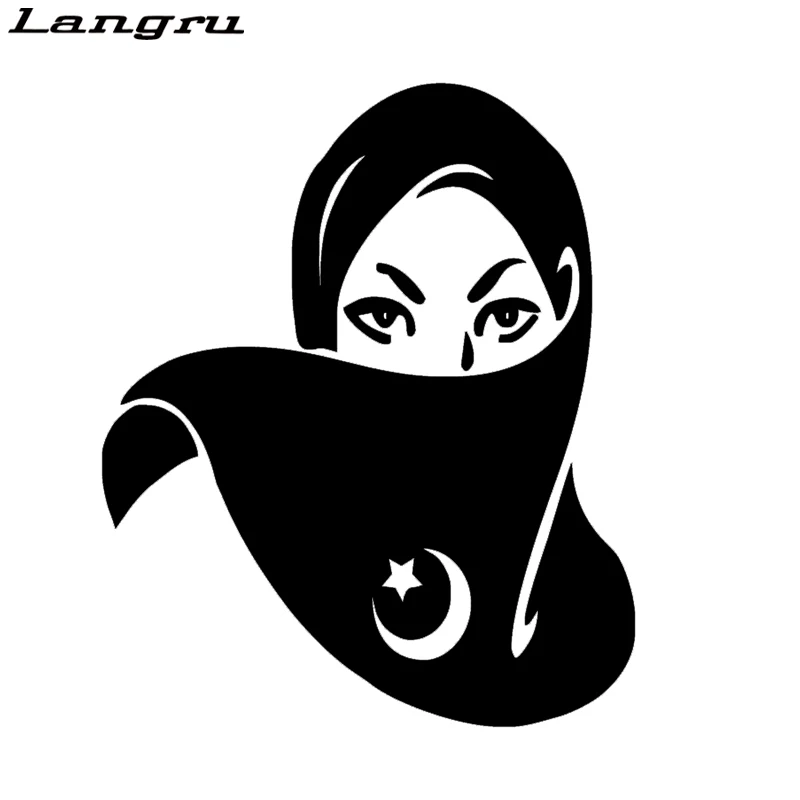 

Langru Beautiful Islam Religion Women Car Sticker Vinyl Muslim Art Stickers Vinyl Car Accessories Jdm