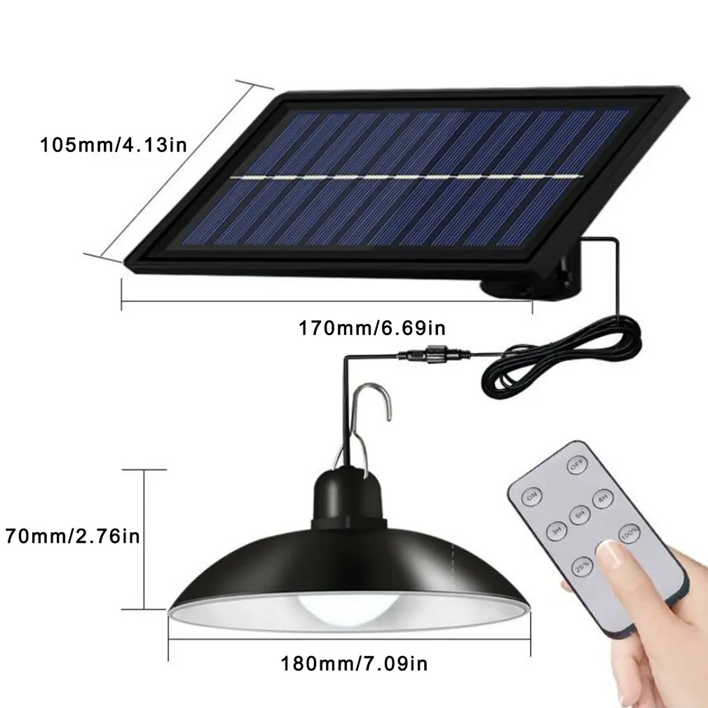 

LED Solar Pendant Light Outdoor Indoor Solar-Power Lamp With Line Bulb Shed Lighting For Home Garden Yard Chandelier