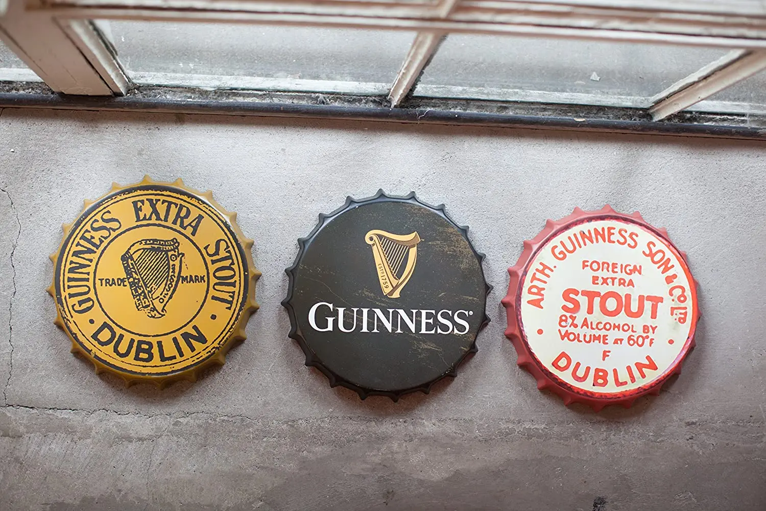 

Guinness Vintage Aluminum Bottle Cap Sign (Gold) - Metal Wall Decor