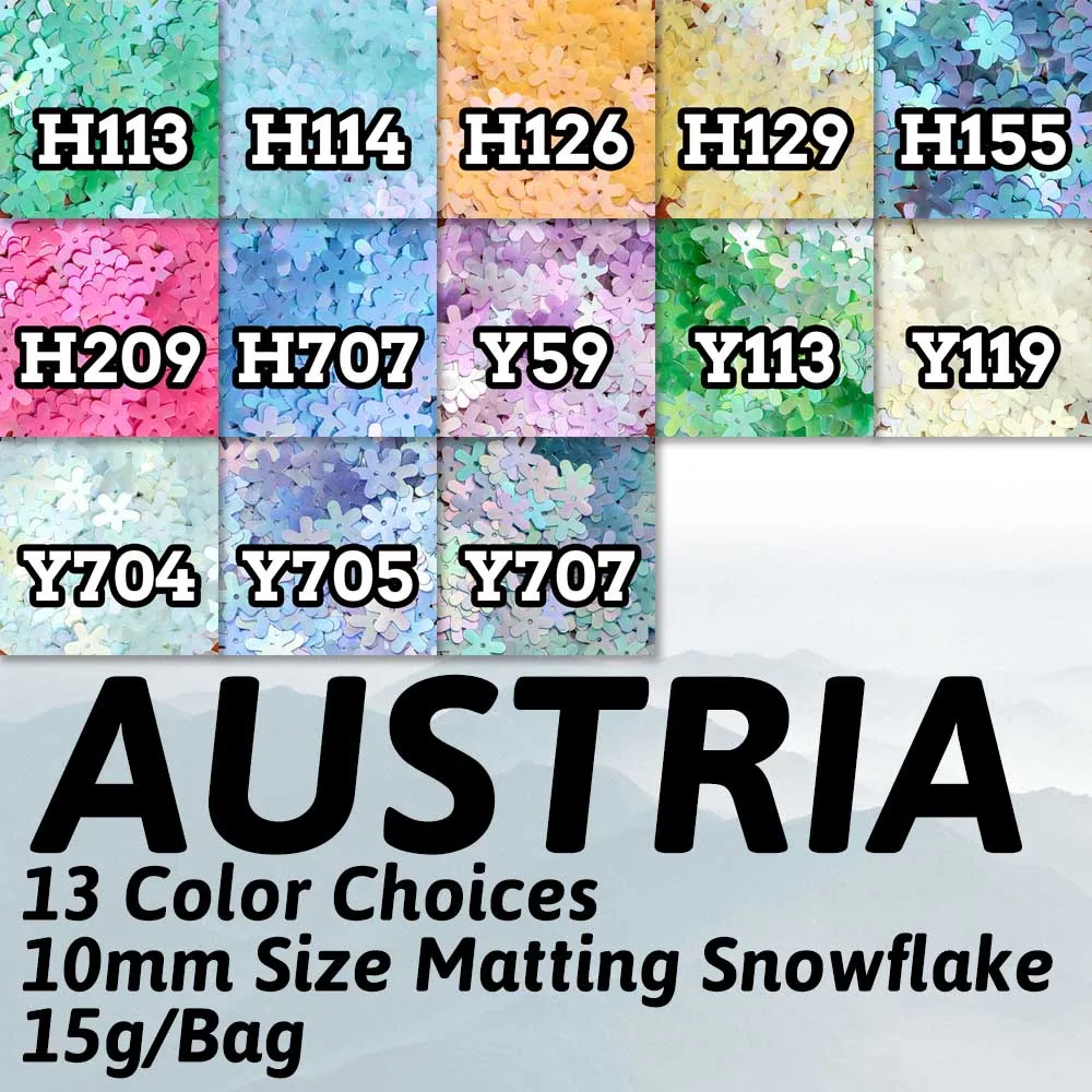 

BLUESTAR Flat Snowflake PVC Loose Austria Sequins Paillettes Wedding Craft Handmade Sew Lentejuelas DIY Jewelry Accessories