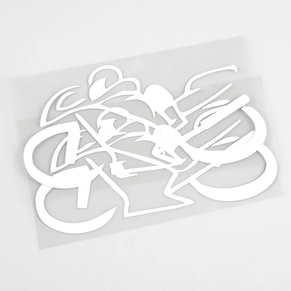 YJZT 14.3CMX6.9CM Motorcyrcle Driver Motocross Active Sport Vinyl Car Sticker Black/Silver 8A-0358 | Автомобили и мотоциклы