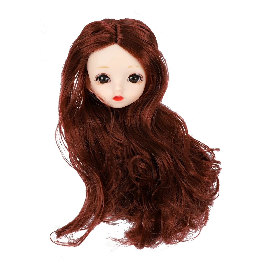 1/6 BJD 3D технические шарниры голова куклы с золотым голубым розовым цветом волос