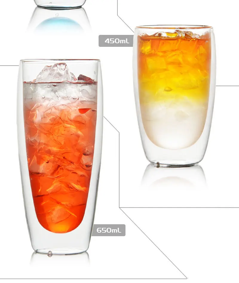 Кофейная кружка Bodum с двойными стенками, стеклянная конструкция, анти-обжигание, теплоизоляция, чашка для завтрака, молока, чая, питьевой стакан, посуда для напитков