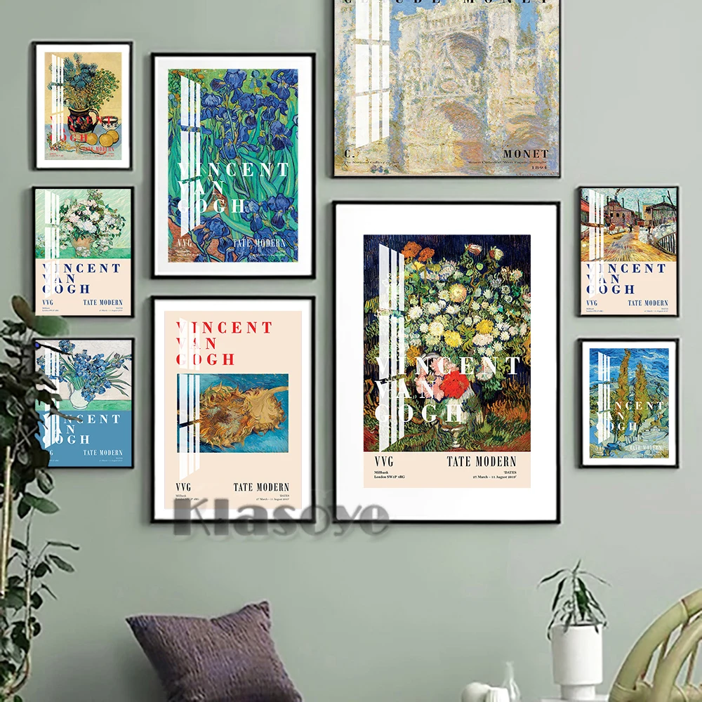 

Vincent Van Gogh Still Life Bouquet Flower Exhibition Museum Poster Landscape Retro Canvas Painting Housewarming Gift Home Decor