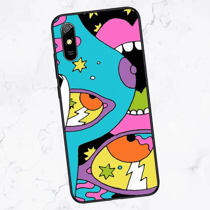 

Colourful Psychedelic Trippy Phone Case For Xiaomi Redmi Note 4 4x 5 6 7 8 pro S2 PLUS 6A PRO