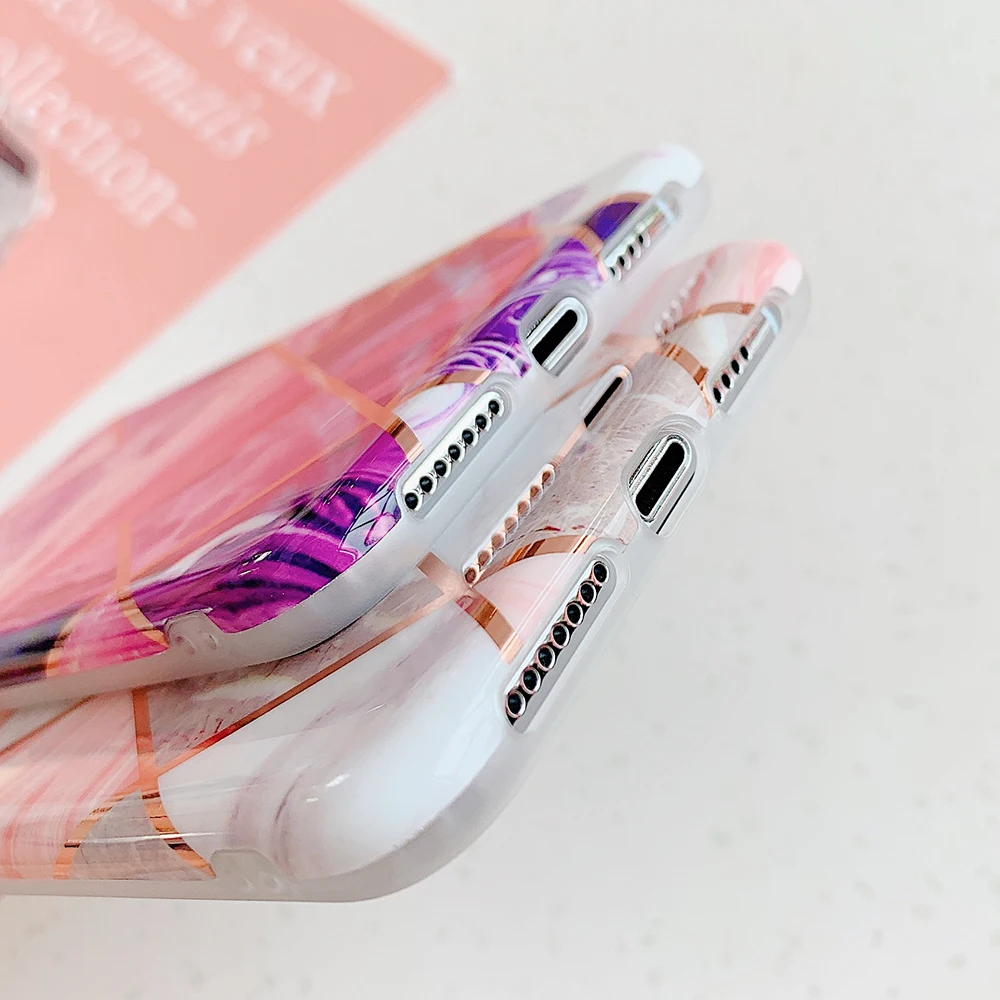 Чехлы для телефонов LOVECOM с геометрическим мраморным узором iPhone 11 Pro Max XR XS 6 6S 7 8 Plus X