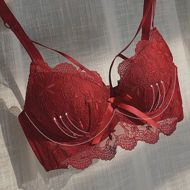 Бюстгальтер женский кружевной бесшовный с чашками пуш-ап | Женская одежда