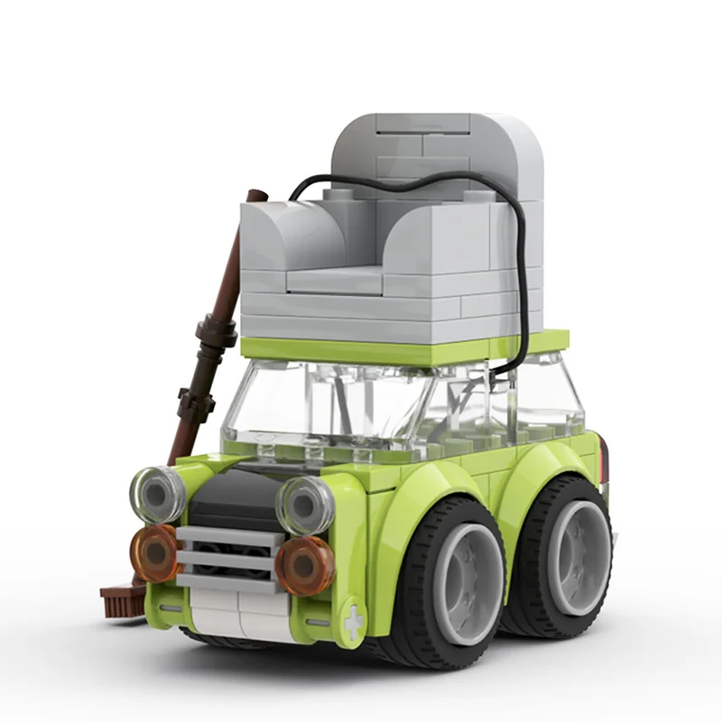 

MOC Mr. Beanss Mini Green Car Roof With Sofa Building Blocks Mr.Beans TV collection vehicle Constructor bricks chidlren's Toys