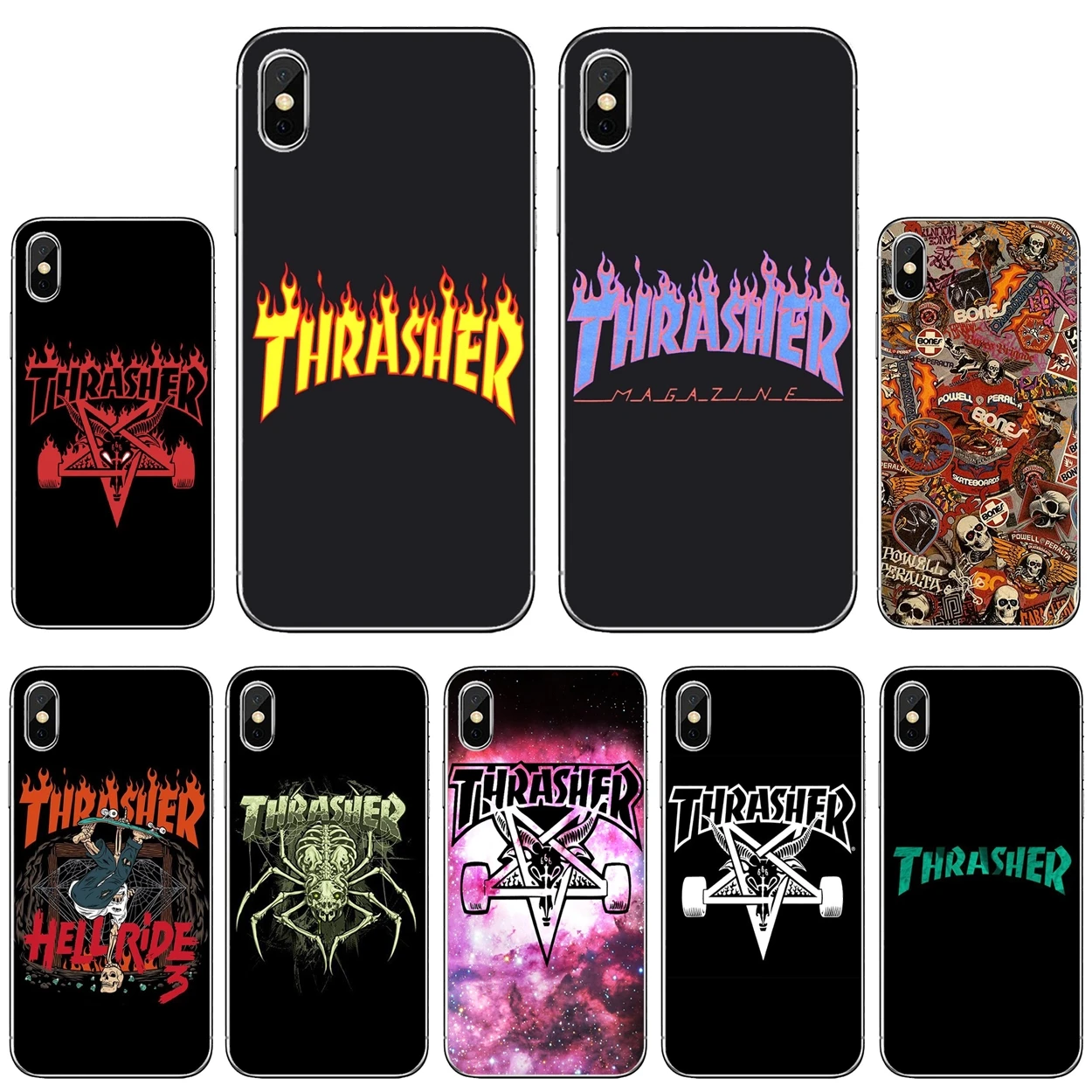 Мягкий чехол сумка с логотипом Thrasher Goat скейтборд брендовый для Apple iPhone 10 11 12 Pro Mini 4S