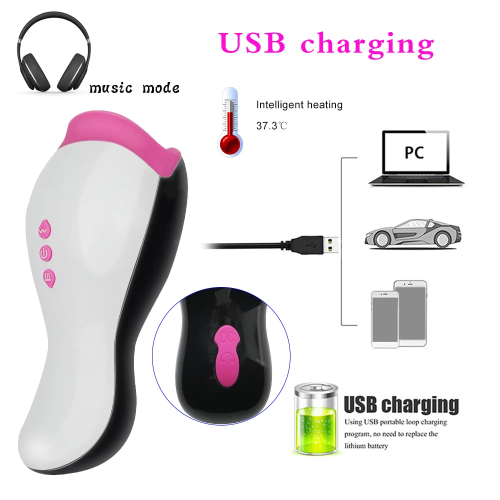 Оральный мужской мастурбатор вибратор пенис секс игрушки для мужчин Подогрев