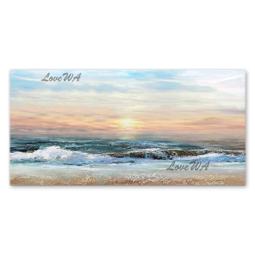 

Abstract Sunset Scenery Canvas Oil Painting Artwork Unframed 100% Hand-painted Texture Wall Decor Art Seascape Paintings Picture