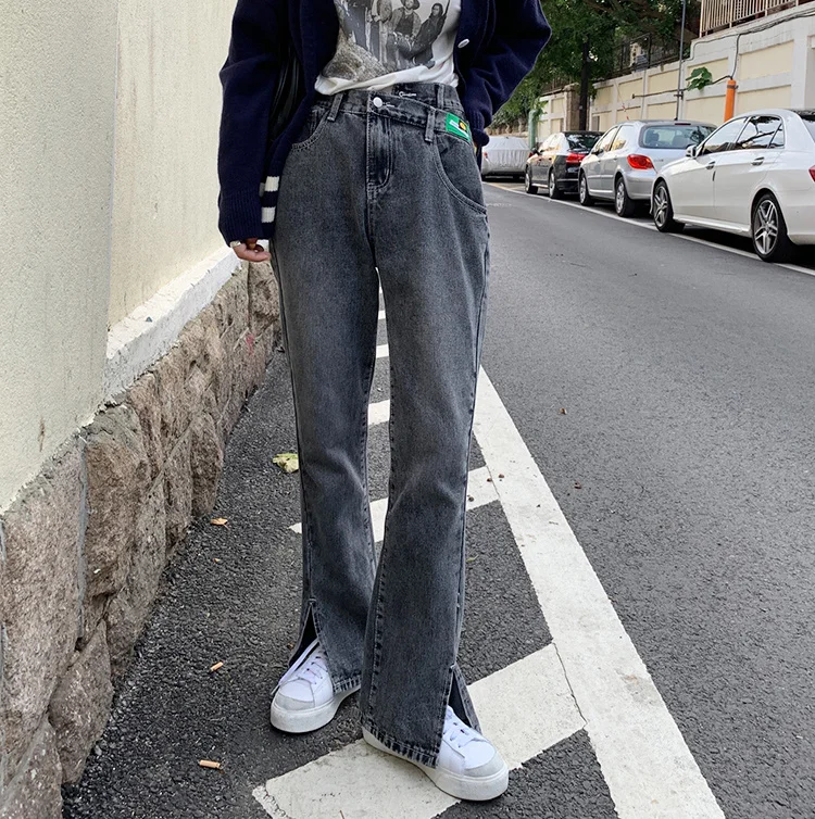 

CMAZ 2021 Vintage High Waist Straight Pants for Women Streetwear Loose Female Denim Jeans Buttons Zipper Ladies trouser