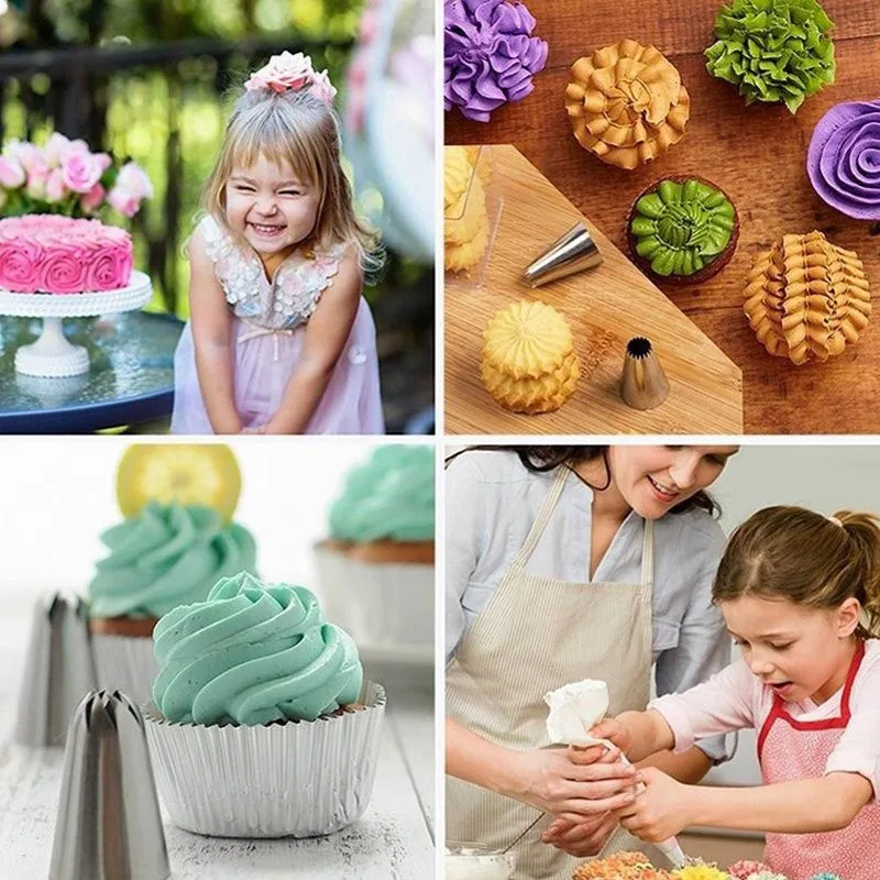 

14Pcs Cake Decorating Random Stainless Steel Icing Piping Nozzles Pastry Tips Set Cake Baking Decorating Tools Accessories