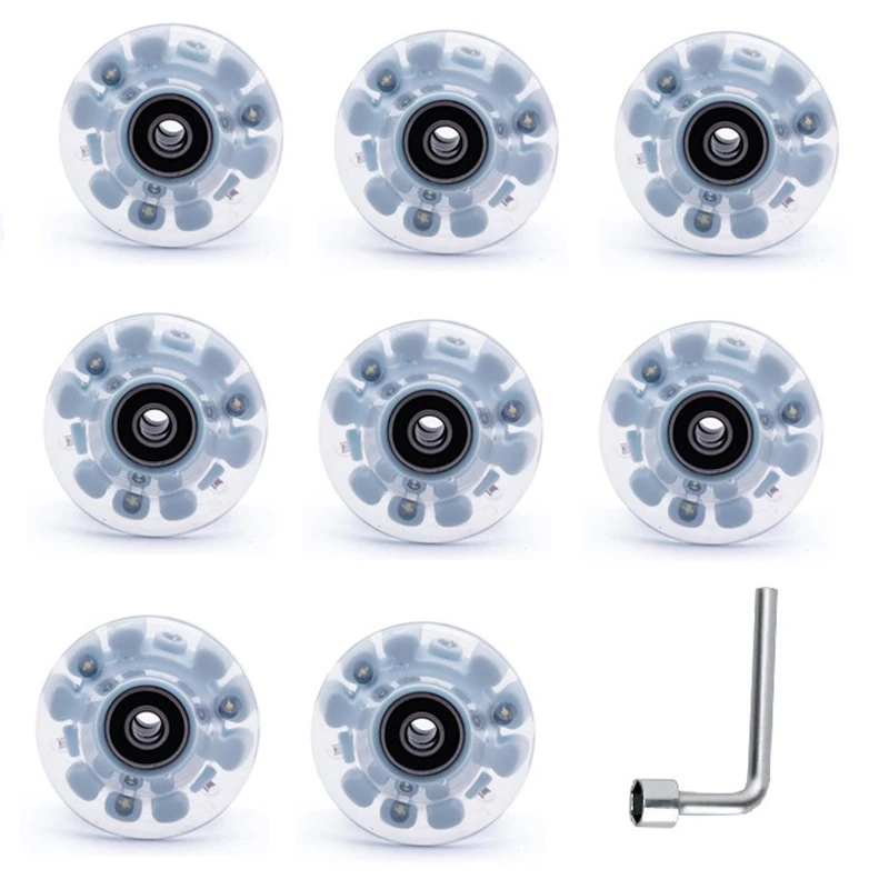 

8 шт./упаковка, светящиеся колеса для роликовых коньков, 82 а 58 мм x 32 мм