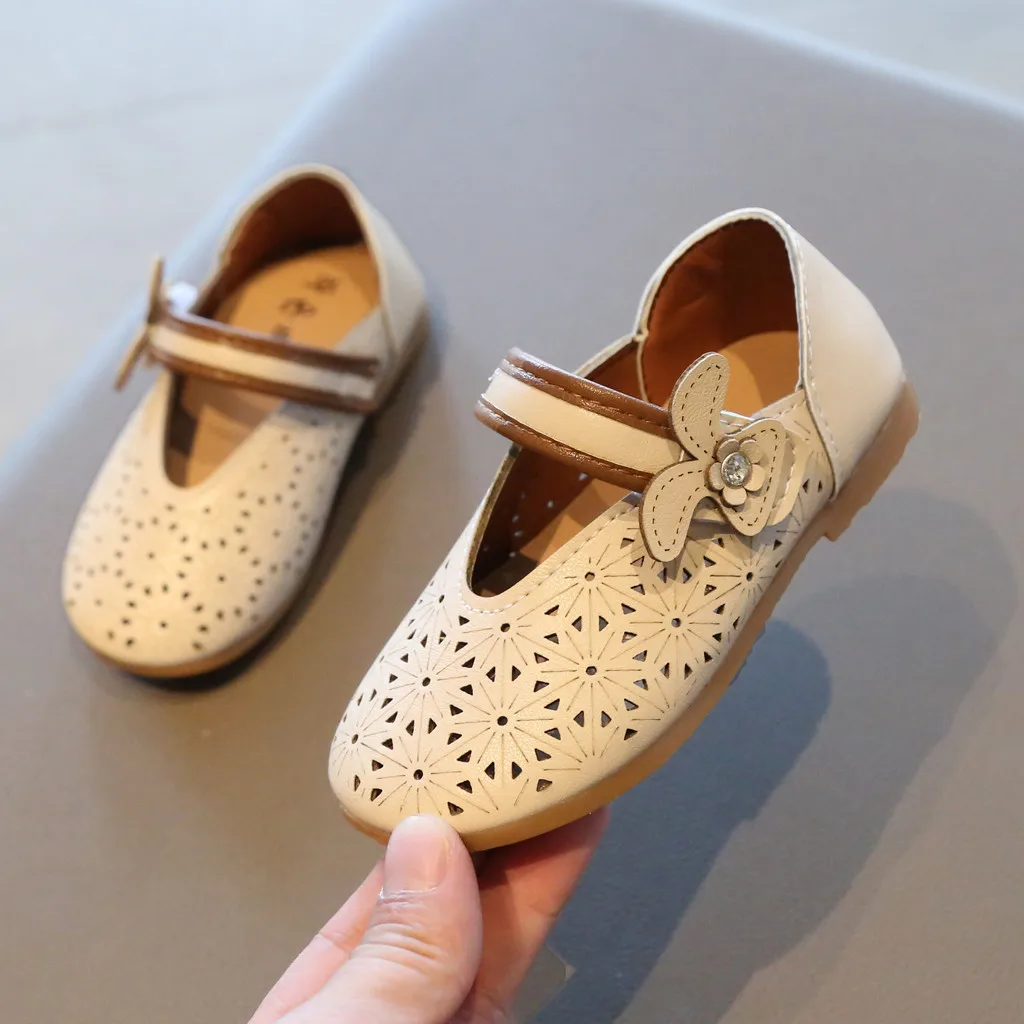 Туфли принцессы для девочек малышей младенцев с бантом сандалии обувь Детский