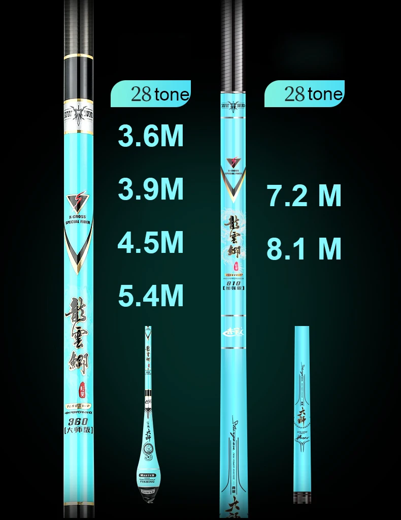 

Carp Fishing rod carbon ultra-light fine slight fishing rod 28 tune 4.5 meters 52g Taiwan fishing rod hand rod 2.7M-8.1M
