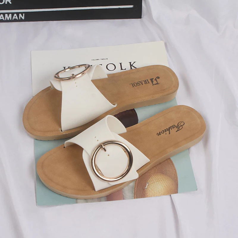 

2021 The New Women Ring Slippers Flat Women shoes Summer Beach Slides Sandals Ladies Fashion Slippers Home Female Women's Shoes