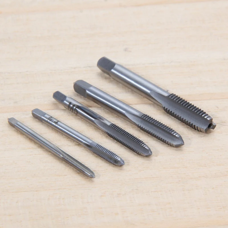 

5pcs Hss Machine Screw Thread Metric Plug Tap Screw Taps 3mm 4mm 5mm 6mm 8mm M3-M8 Set Kit Screw Thread Tap Drill M3 M4 M5 M6 M8