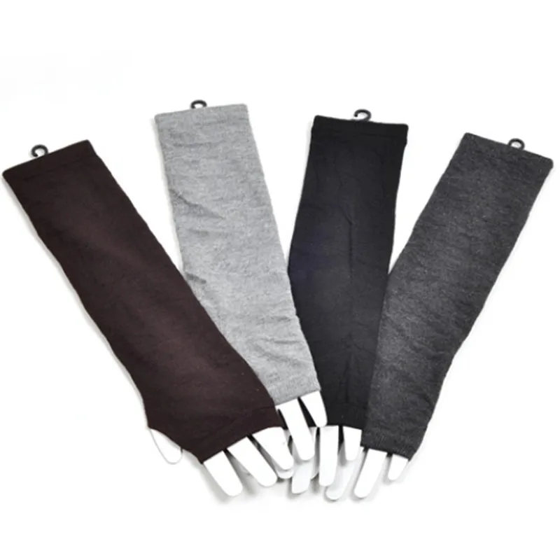 

Knitted Long Fingerless Mittens Glove Arm Warmer Stretchy Mitten Unisex Crochet Half Finger Long Gloves Hot Selling