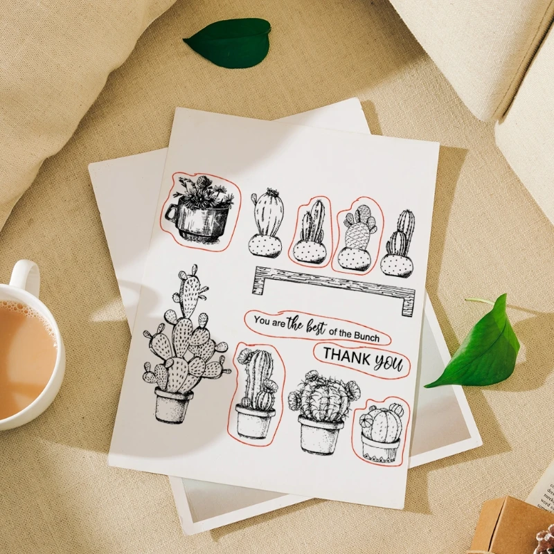 

Cactus DIY Silicone Clear Stamp Cling Seal Scrapbook Embossing Album Decor Craft