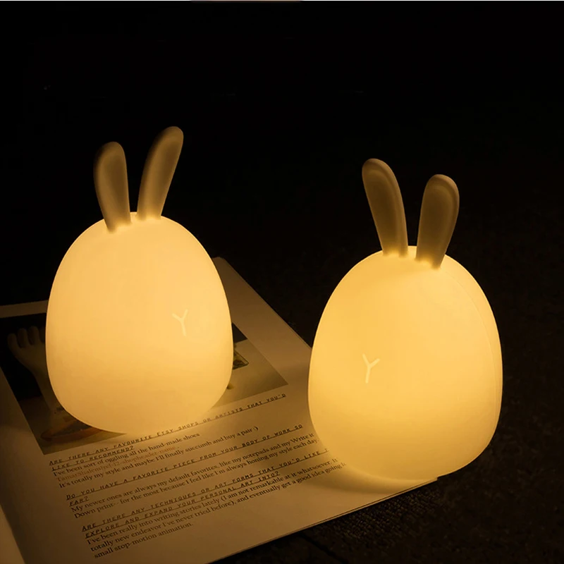 

USB Charging Colorful Silicone Touch Sensor LED Night Light For Children Baby Kids 7 Colors Cute Novelty Lights Table Lamps
