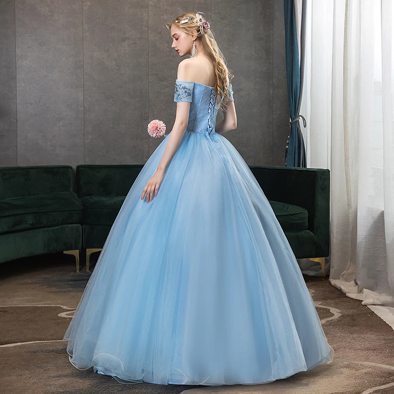 

Gryffon Quinceanera Dress Off The Shoulder Elegant Blue Party Prom Ball Gown Luxury Solo Host Quinceanera Dresses Plus Size