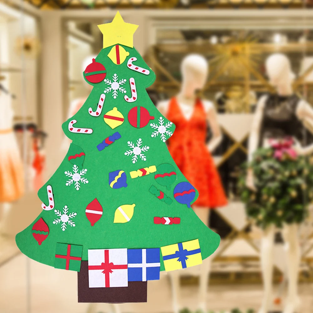 

Фетровая Рождественская елка «сделай сам» для дома 2021, Рождественское украшение, рождественские подарки, новогодняя елка с Санта-Клаусом