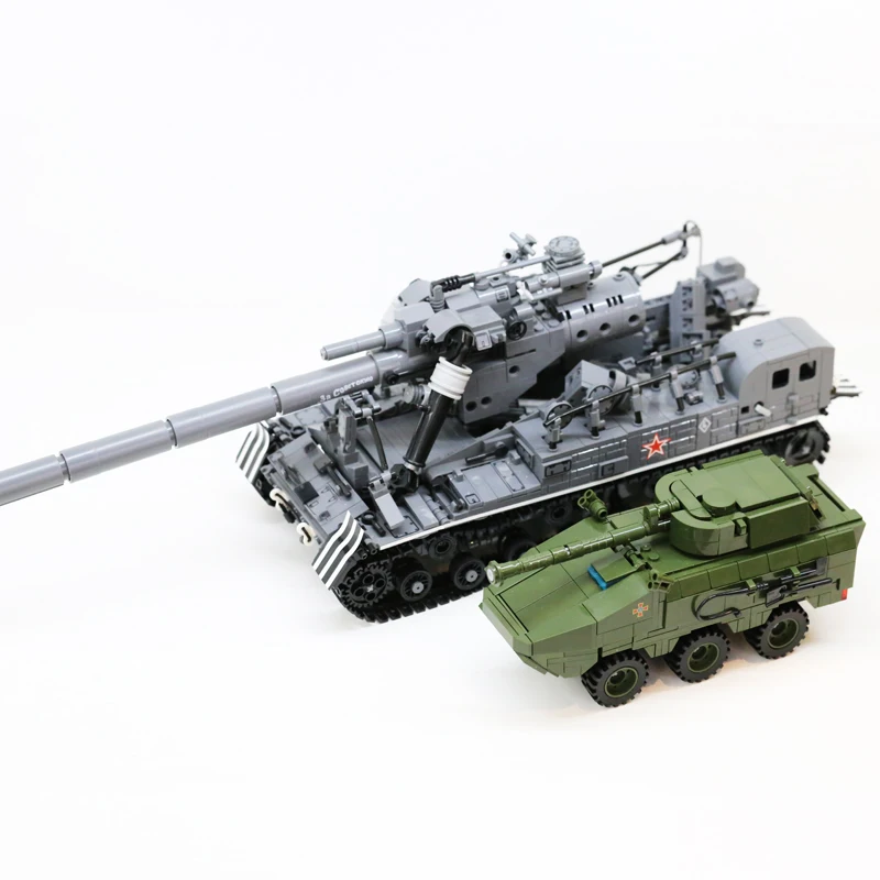 

The Military high-tech Army USSR BTR-82 Personnel Carrier T92 Light Tank Armored Car Building Blocks WW2 Bricks Toys