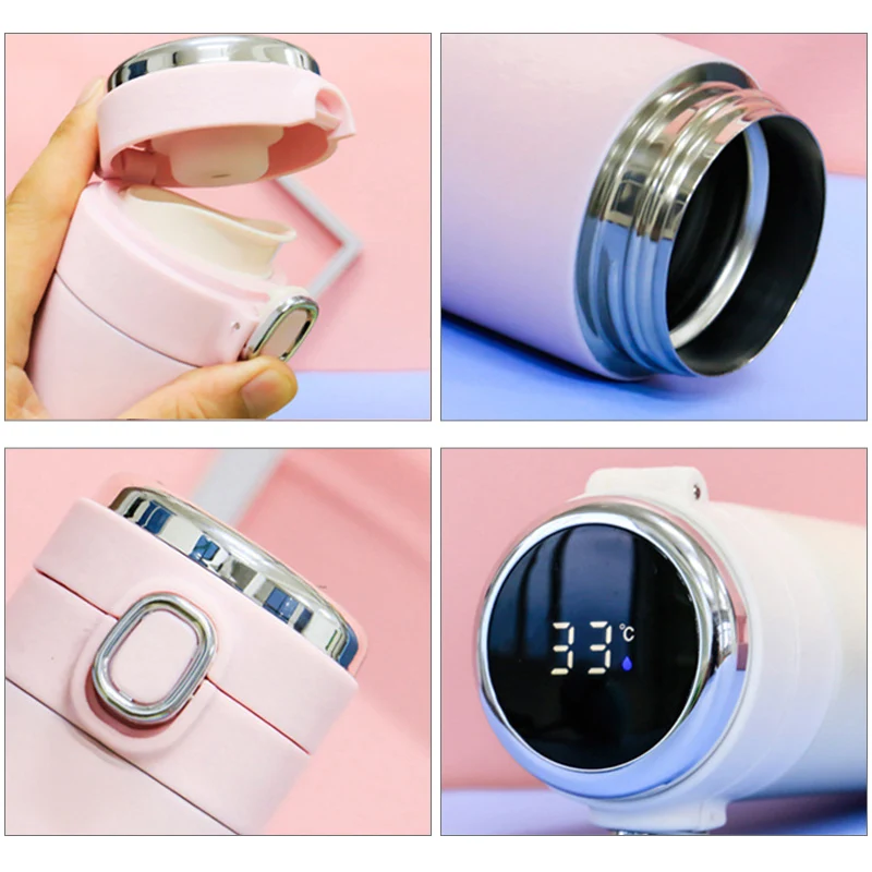 Умная бутылка для воды из нержавеющей стали термометр вакуумная фляжка