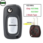 DIYKEY модифицированный флип 433 МГц 7947 Автомобильный Дистанционный ключ для Renault Vivaro Movano Traffic, Master Kangoo Clio Dacia
