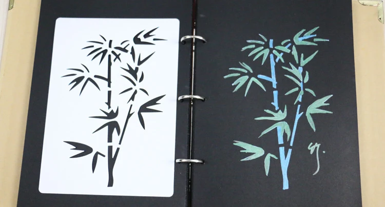 

handbook diy painting template ruler Handbook Diy Painting Template Children's Puzzle Hand-painted Color Palette Bamboo Flower