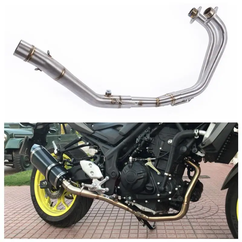 Motorcycle Middle Pipe Full System Modified Exhaust Slip-On for Yamaha MT03 MT-03 YZF R3 R25 YZF-R3 Accessories | Автомобили и
