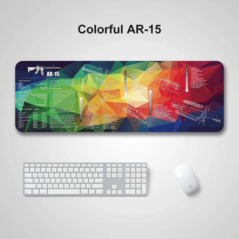Gun Disassembled Mouse Locking Edge Large Natural Rubber Pad Waterproof Game Desk Mousepad Keyboard Mat For Warcraft Dota | Компьютеры и